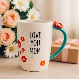 Floral Love You Mom Mug Coffee Cup